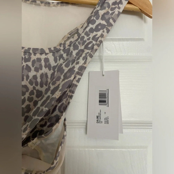 NWT Calme Johnny Was Effect Draped Racer Back Tank 2XL leopard printt - Picture 2 of 3
